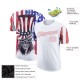 Custom White Red-Royal 3D American Flag Skull Patriotic Performance T-Shirt Custom White Red-Royal 3D American Flag Skull Patriotic Performance T-Shirt