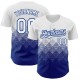 Custom White Royal 3D Pattern Design Gradient Square Shapes Authentic rugby Jersey Custom White Royal 3D Pattern Design Gradient Square Shapes Authentic rugby Jersey