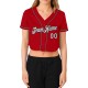 Custom Women’s Red White-Black V-Neck Cropped rugby Jersey Custom Women’s Red White-Black V-Neck Cropped rugby Jersey