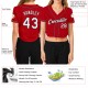 Custom Women’s Red White-Black V-Neck Cropped rugby Jersey Custom Women’s Red White-Black V-Neck Cropped rugby Jersey