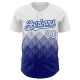 Custom White Royal 3D Pattern Design Gradient Square Shapes Authentic rugby Jersey Custom White Royal 3D Pattern Design Gradient Square Shapes Authentic rugby Jersey