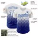 Custom White Royal 3D Pattern Design Gradient Square Shapes Authentic rugby Jersey Custom White Royal 3D Pattern Design Gradient Square Shapes Authentic rugby Jersey
